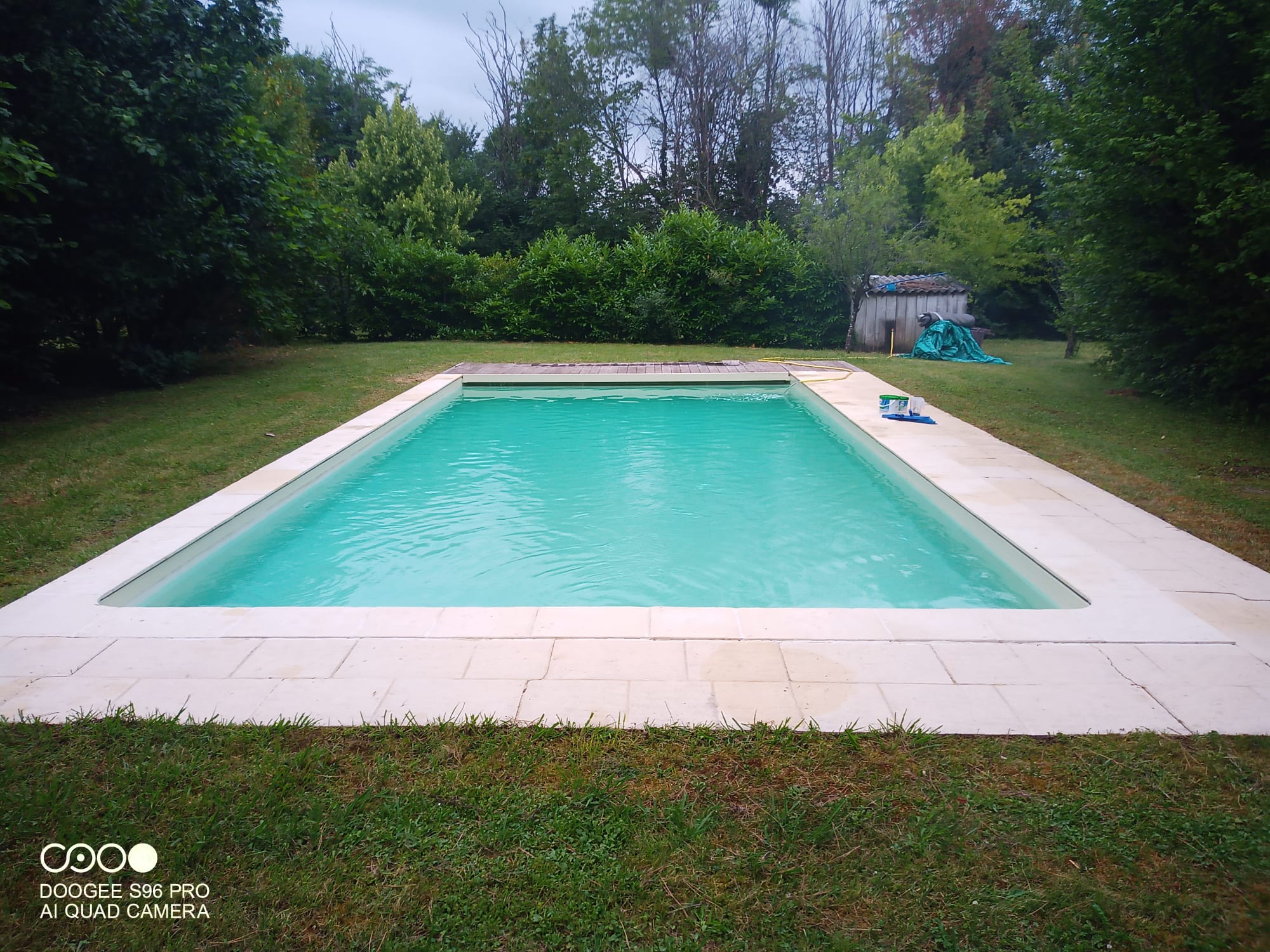 Piscine verte avant déverdissement